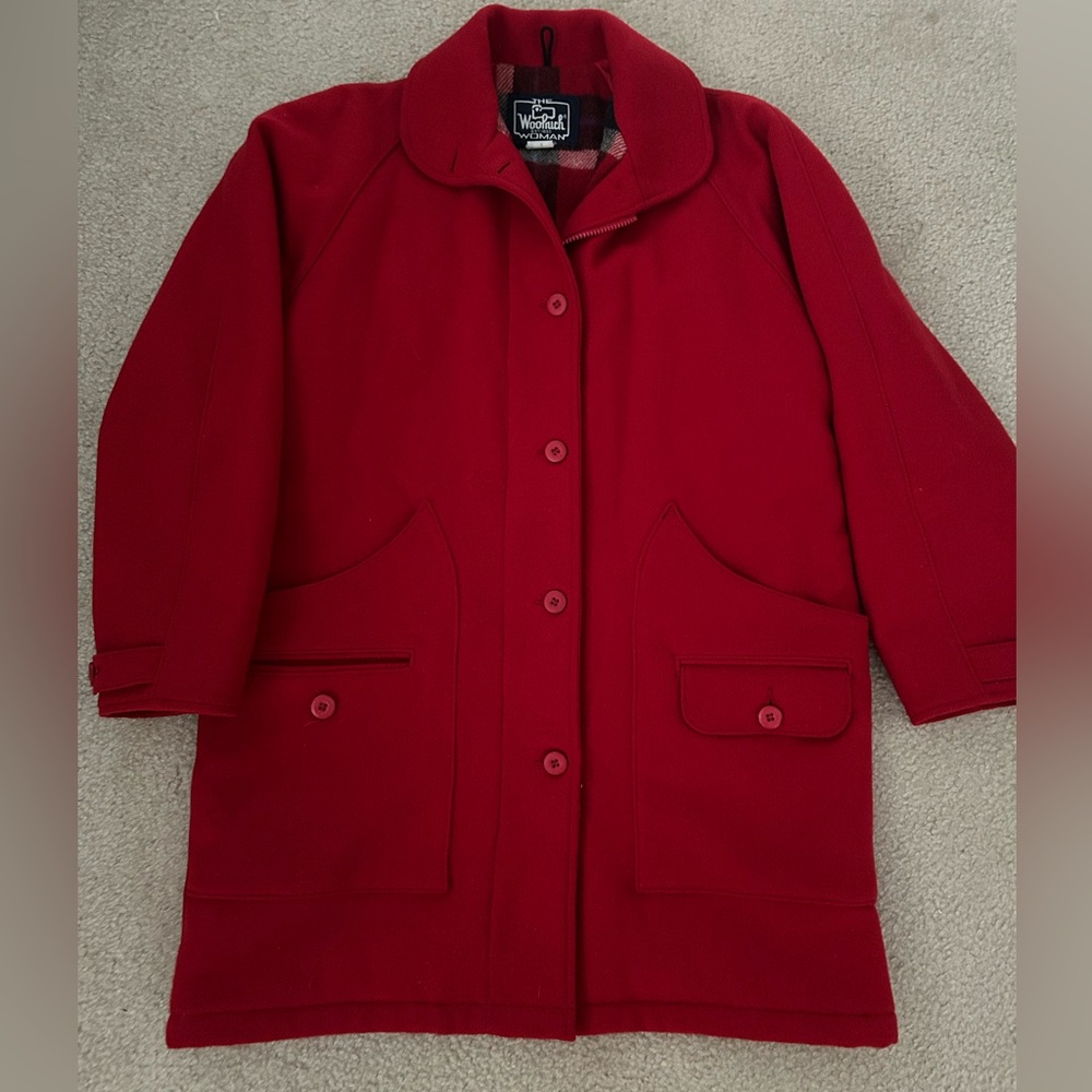 Vintage Woolrich Red Wool Coat size Medium